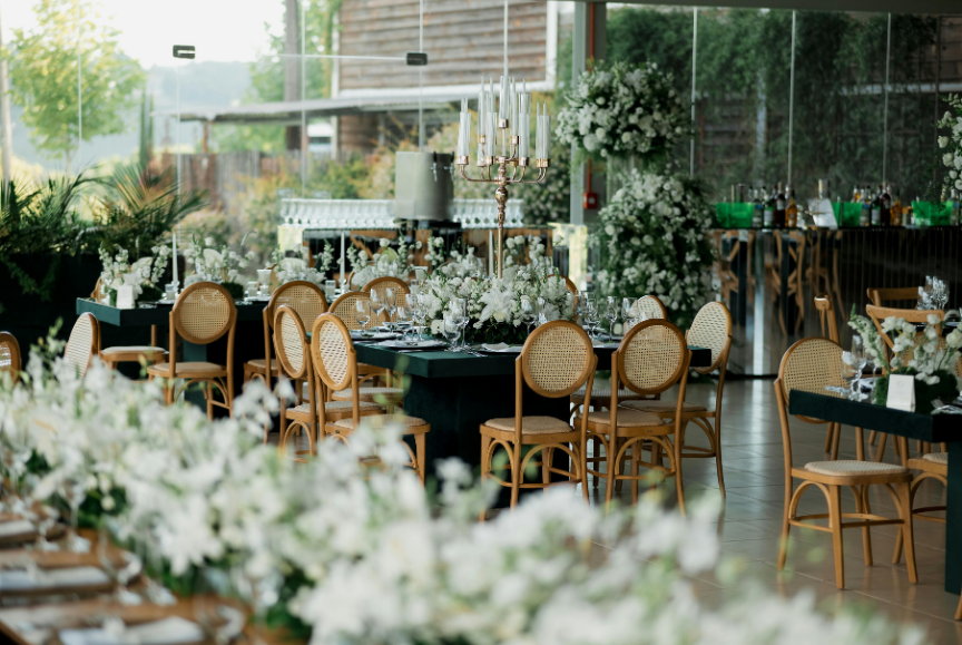 Elegant celebration tables ready for an event